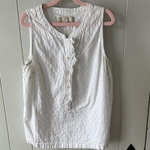 LOFT sleeveless eyelet blouse